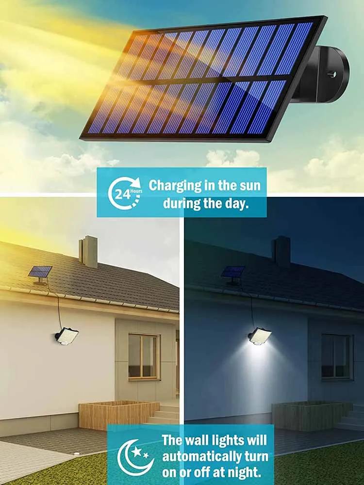 Luz LED Solar para exteriores, 106 focos LED, IP65, impermeable, Sensor de movimiento, inducción humana, luces de seguridad de inundación, 3 modos