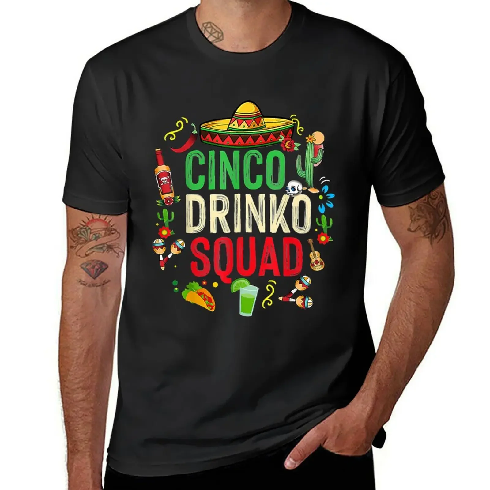 

Cinco Drinko Squad Drinking Party футболка мексиканской фиесты летний топ мешковатые рубашки рубашка на заказ дешевые вещи мужские футболки с чемпионами