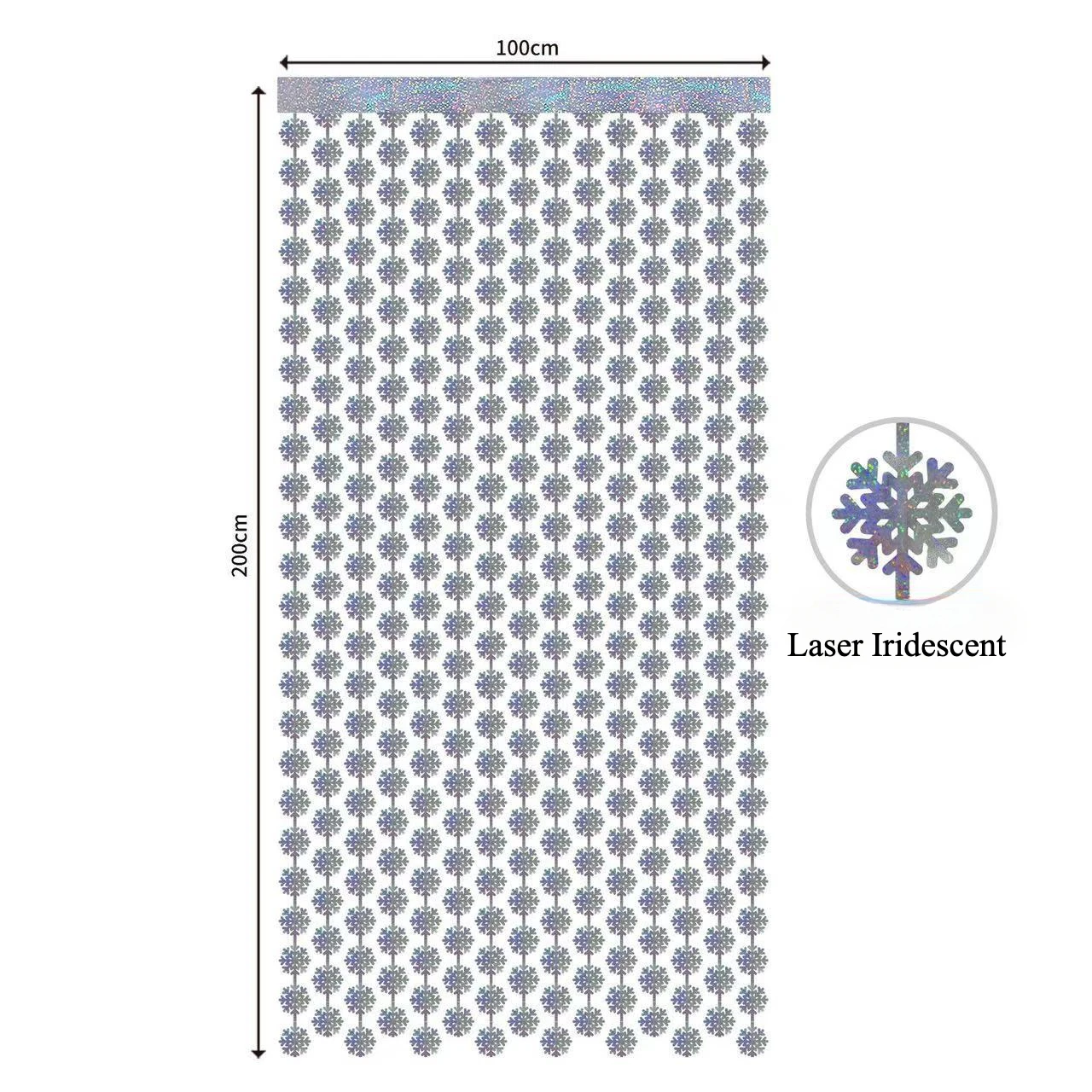 1x2M Silber Party Schneeflocke Vorhang Hintergrund Hängende Folie Fransen Schneeflocke Streamer für Weihnachten Winter Gefrorene Geburtstag Party Dekor – Detail 4