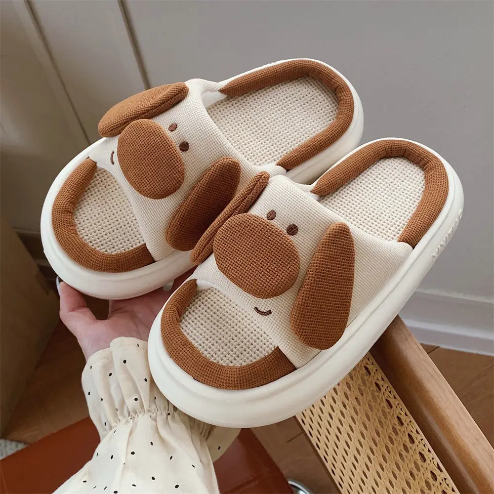 

Funny dog cartoon animal slipper woman man couples shoes designer eva linen slides platform cloud flat slipper chanclas de mujer