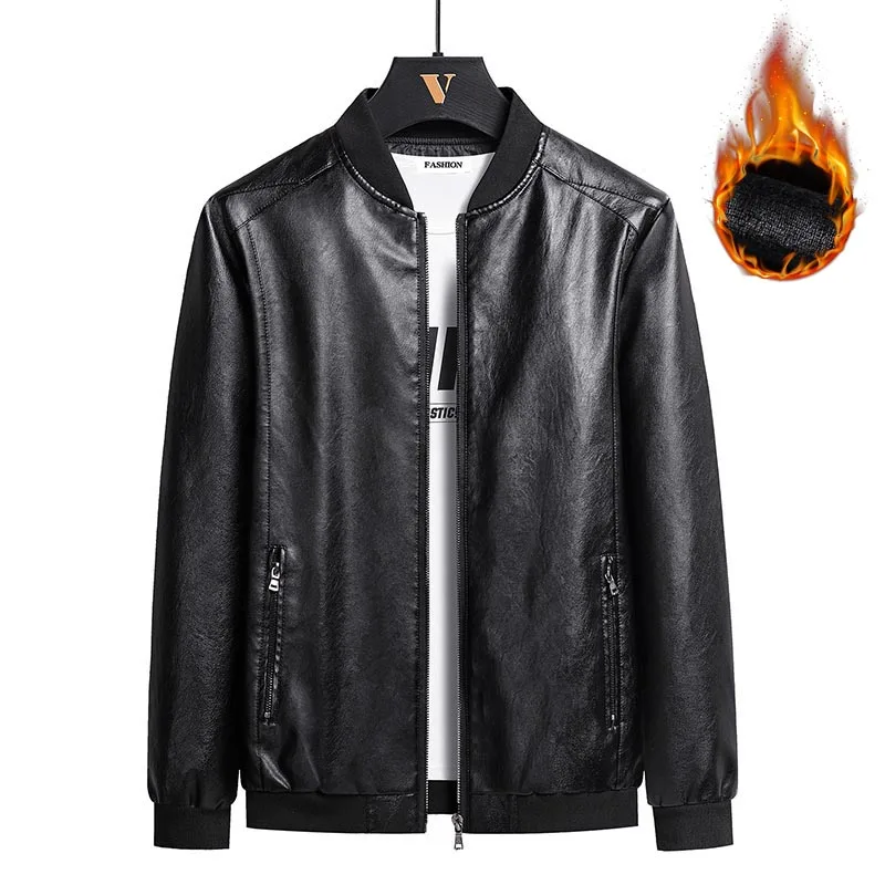 

Leather Jacket Men Plus Size Coat Loose 7XL 8XL Autumn Coat Jaqueta De Couro Masculino Camperas De Hombre 바람막이점퍼남성