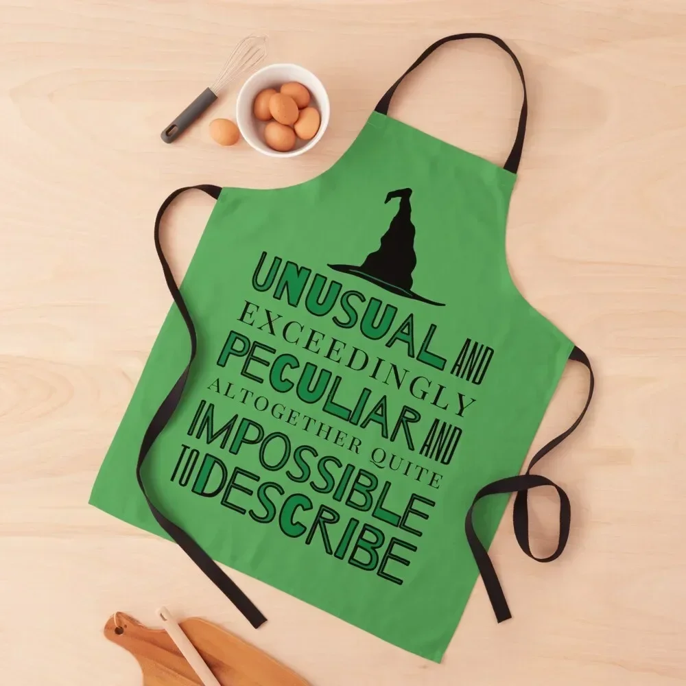 Unusual and Exceedingly Peculiar - Wicked Musical Quote Apron Men's Kitchen women's kitchens Waiter Uniforms Apron