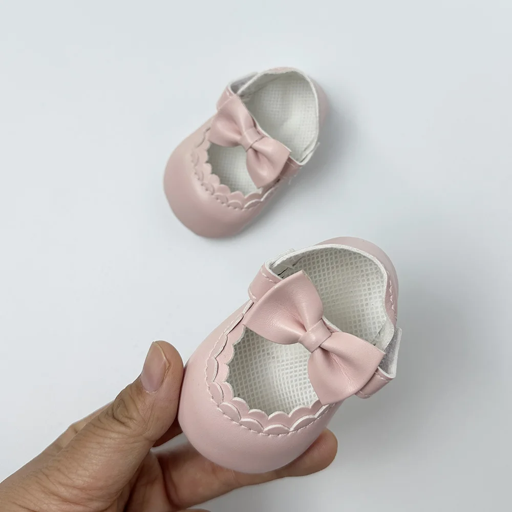 Doll  Casual Shoes PU with Bow Knot Fit for 55cm 22inch Reborn Baby Doll Children Toy Accessories