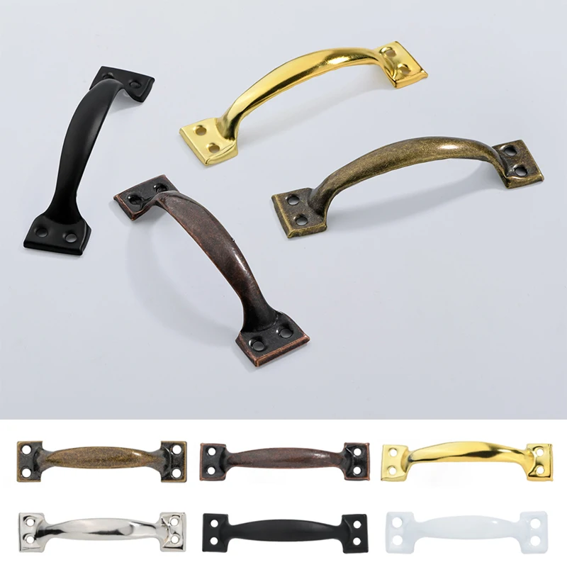 4pcs Barn Door Handle With Bow-Shaped Furniture Gate Handle for Sliding Barn Doors Garages Sheds Knobs Cupboard Hardware Pull