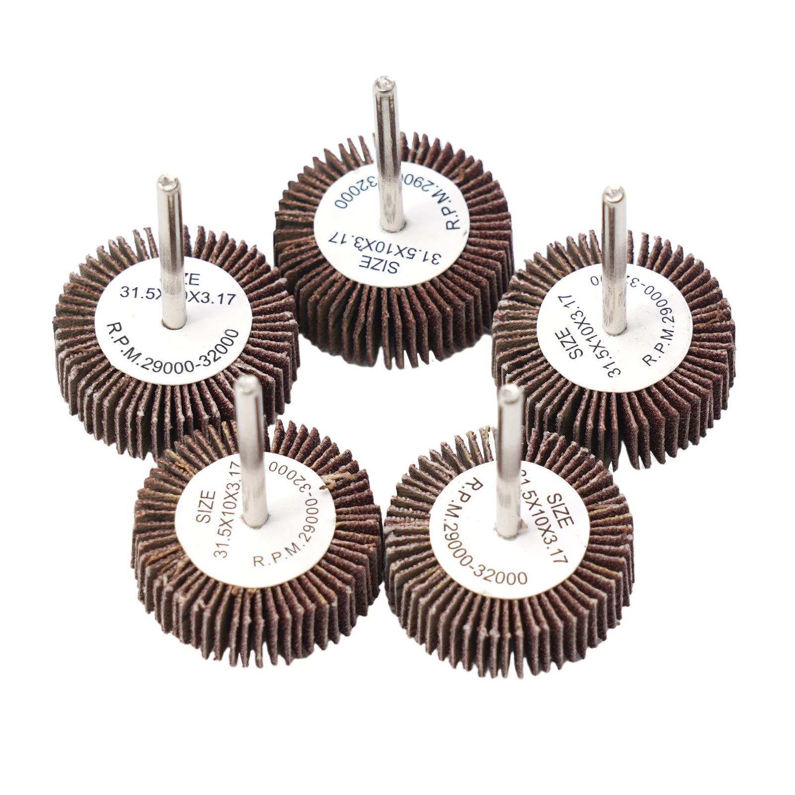 Lixar Disc Set para Remoção de Ferrugem, grelha Moagem Cabeça Flap Rodas, ferramenta rotativa, Die Grinder, haste, polimento, 5PCs, 1/8 pol