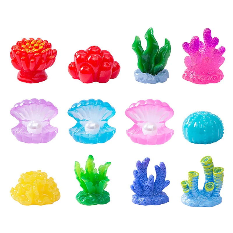 Colorful Resin Aquarium Mini Artificial Coral Shell Reef Landscape Decoration Fish Tank Underwater Ornament Aquarium Accessories