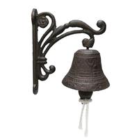 Cast Iron Dinner Bell Simple Wall Mount Metal Door Bell Home Garden Porch Patio Farm Yard Cabin Craft Decoration Retro