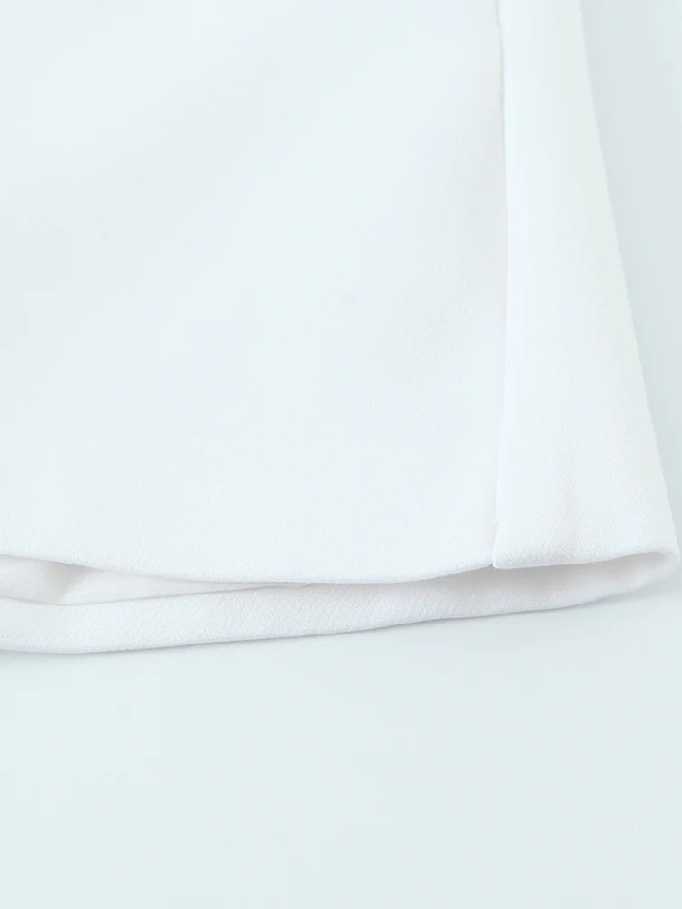 KUCLUT أزياء النساء مع حزام أبيض الجانب سستة ألف خط التنانير الصغيرة السراويل خمر عالية الخصر الإناث شيك سيدة السراويل