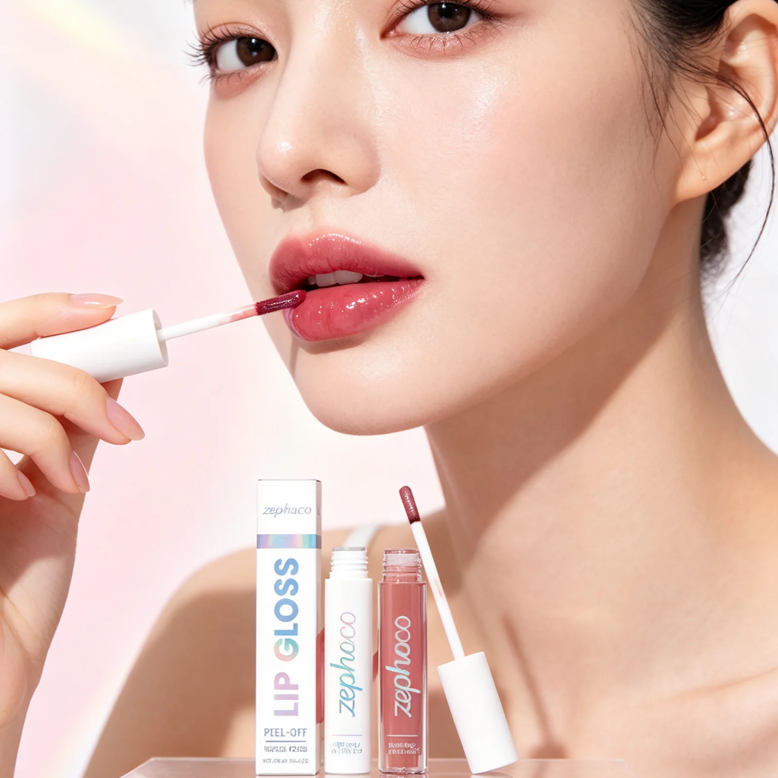 Zephoco Peel off Lip Gloss Waterproof Long Lasting Moisturizing Skin Nourishing Even Color Non Fading Peel off Lipstick 6 Colors