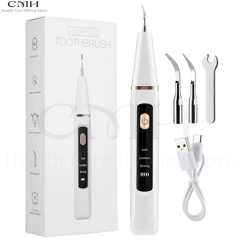 

Ultrasonic Teeth Cleaner Tartar Remover Dental Calculus Stain Eraser Gum Multi Gear Type-C Rechargeable Portable Oral Care Tool