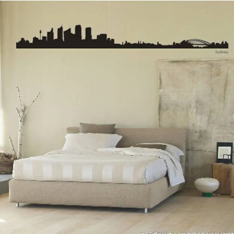 Sydney Skyline Decal Wall Sticker Vinyl Stickers Decor Mural Art Living Room Home Decoration Landmark Skyline Wall Decal