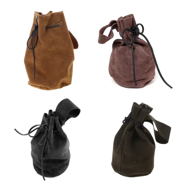 Vintage Portable Belt  Medieval Style Drawstring Bag Cosplay Dices Bag Suedes Coin Purse  Waist Pack