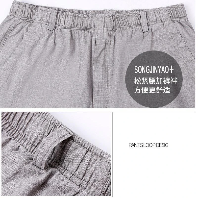 Pantalones sueltos de lino y algodón para hombre, ropa de trabajo informal, pantalones de oficina de verano, pantalones de negocios de cintura