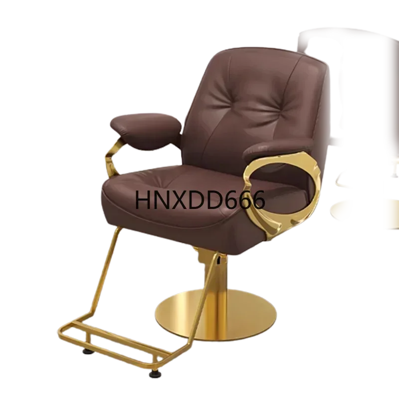 

Retro Gold Salon Chair Luxury Premium Iron Beauty Salon Barber Chair Barbershop Hairdressing Cadeira De Barbeiro Furniture