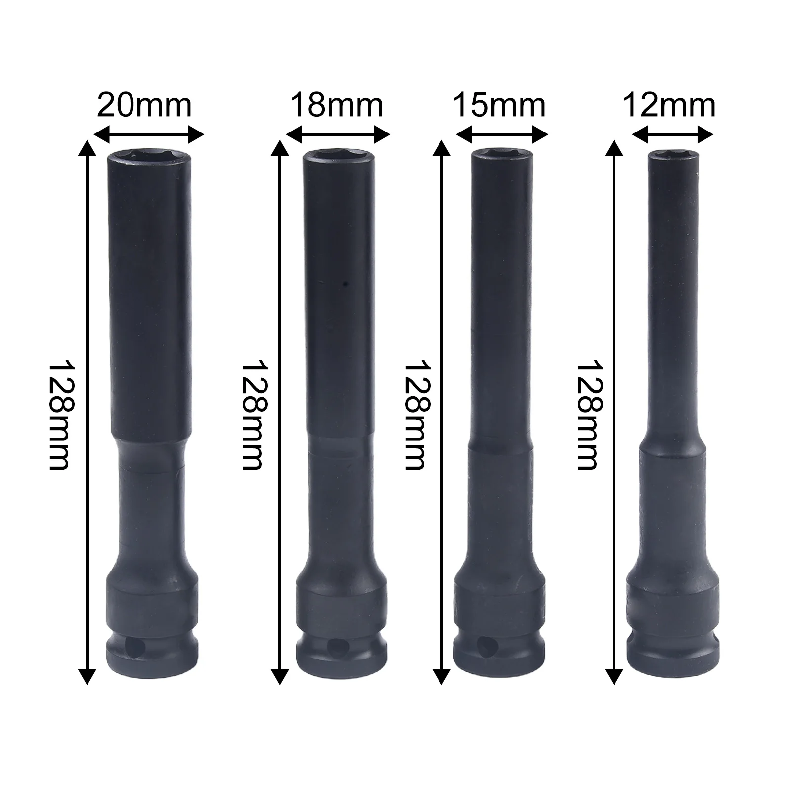 

4pcs 128mm Hex Socket Set 1 2inch Drive Wrench Hex Socket Head Adapter Spanner Converter 8 10 12 14mm Hand Tool