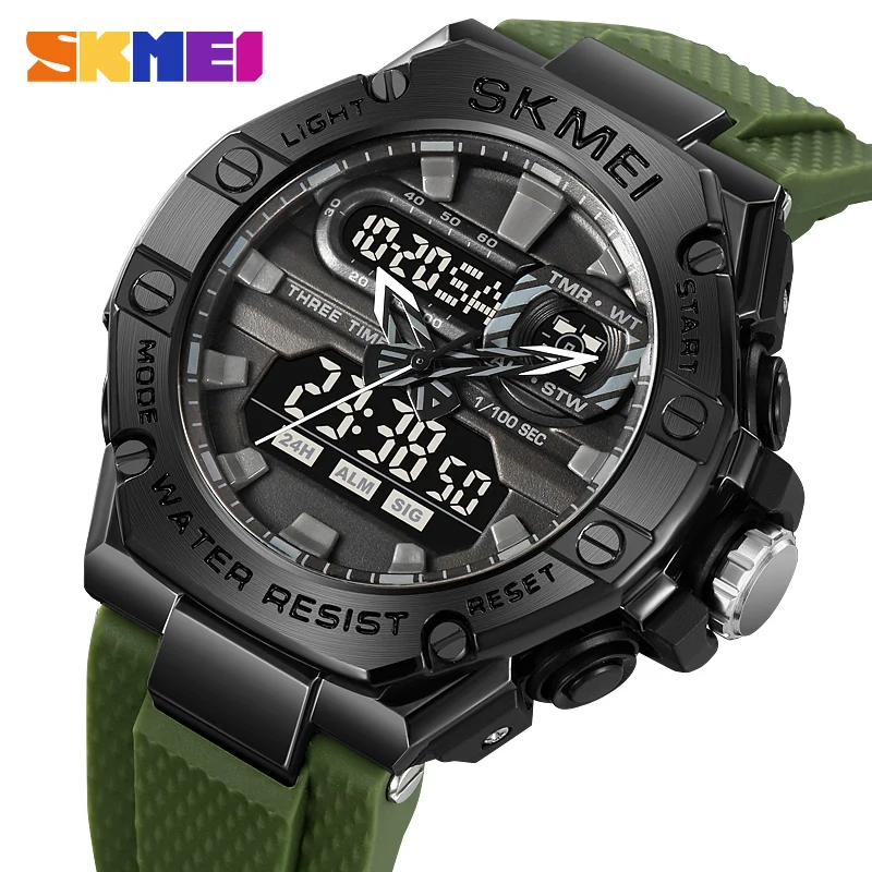 SKMEI Luxury Top Sport Digital Quartz Watch Men 5bar Waterproof Countdown Chrono LED Electronic Wristwatches Relogio Masculino