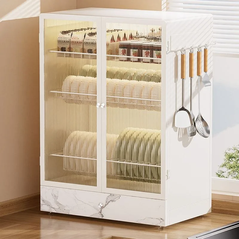 Pull-out dish cabinet multifunctional storage rack for home tableware