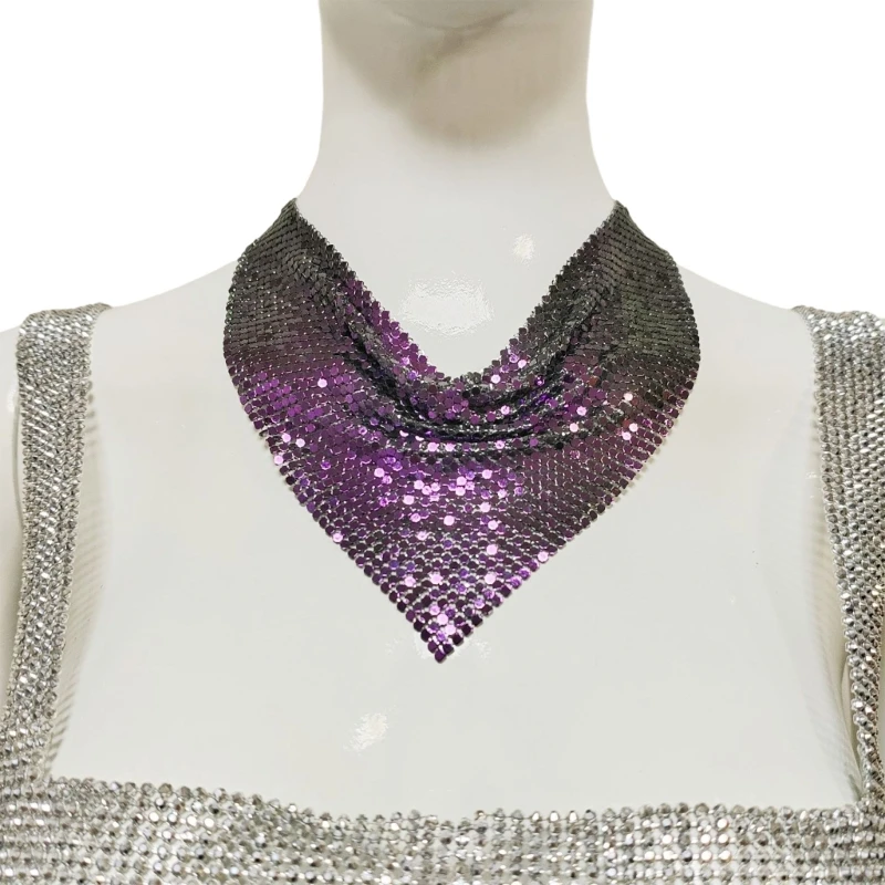 Bride Scarf for Model Show Banquet Scarf with Shinning Sequins Dropshipping