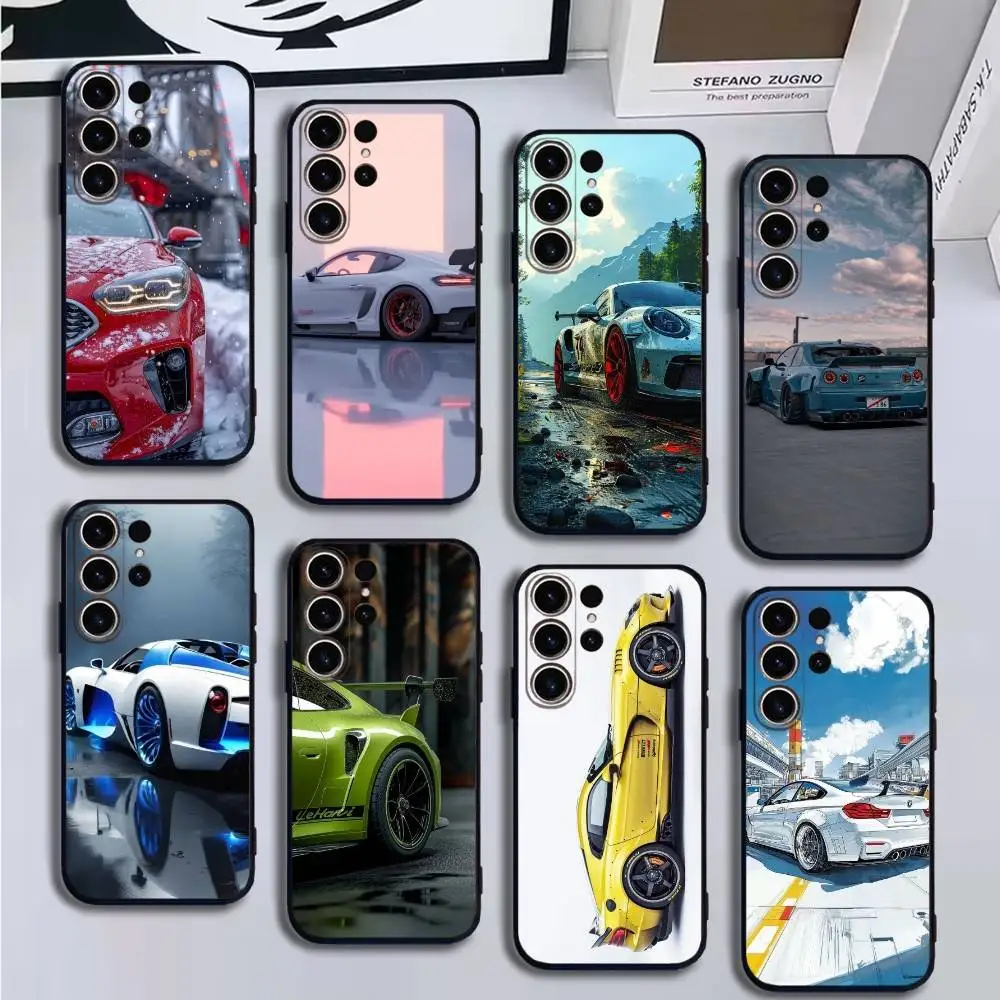 

Cool racing car Phone Case For SamsungS25,24,21,22,23,30,Ultra,20,Plus,Fe,Lite,Note,10,9,Soft Black Cover