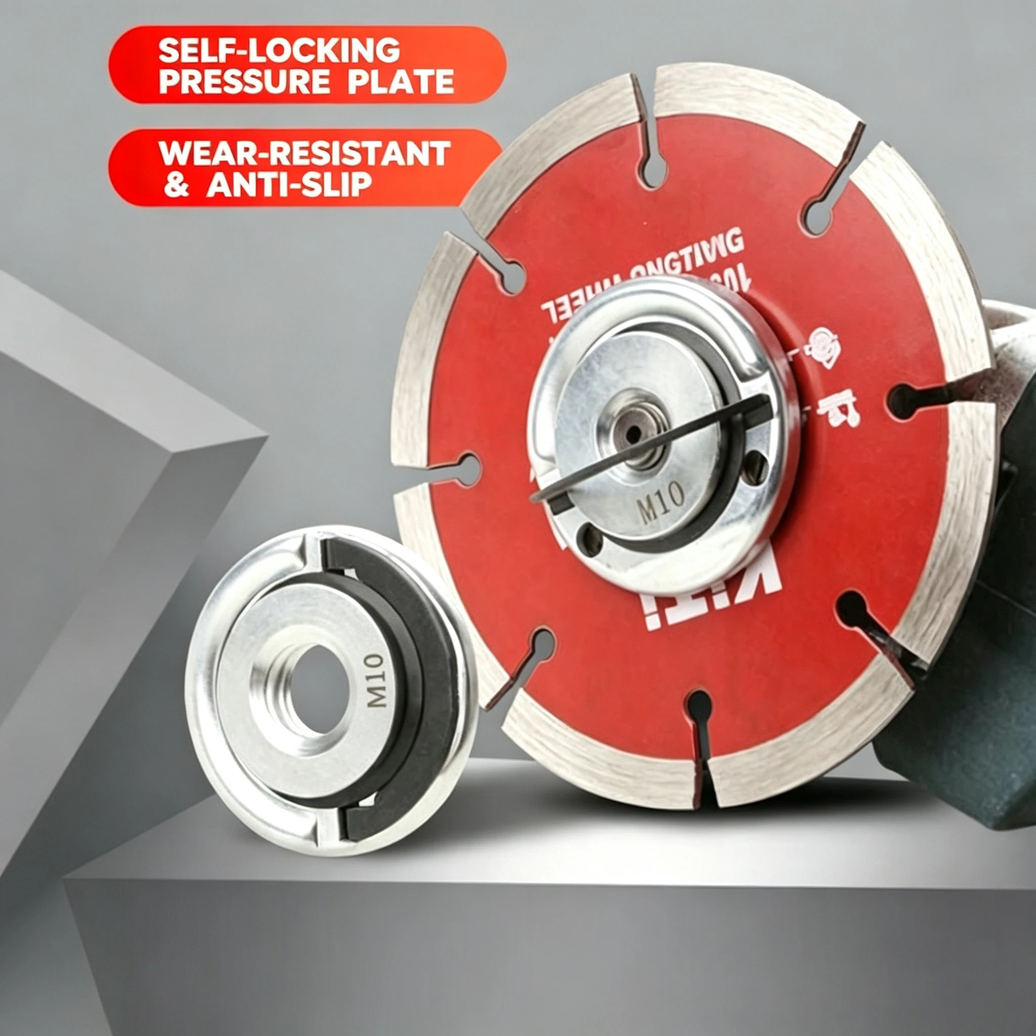 M10 Thread Angle Grinder Quick Release Self-Locking Grinder Pressing Plate Flange Nut Power Chuck Tools Part