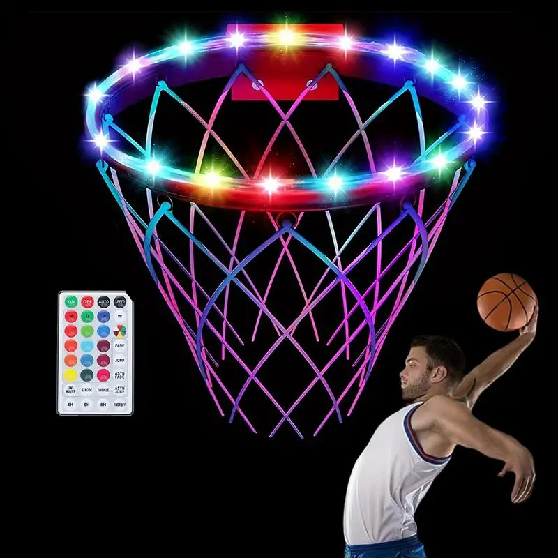 

Light Up Basketball Hoop 16 Color Changing Basketball Goal Light Water Resistant Remote Contro Ultra Bright 4 Flashing Modes Rim