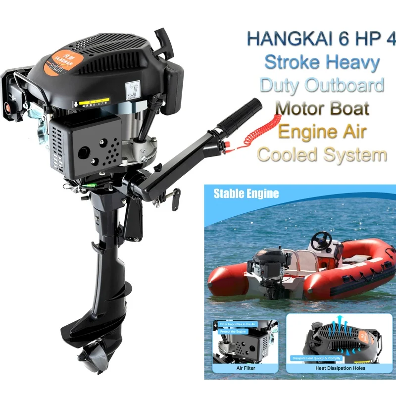 HANGKAI 6HP 4 Stroke Heavy Duty Outboard Motor Boat Engine Air Cooling System