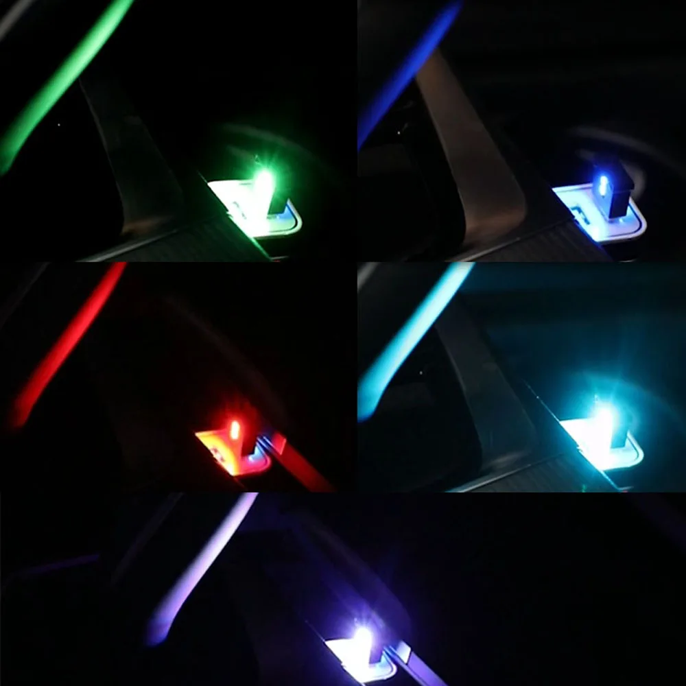 USB صغير LED سيارة ضوء السيارات الداخلية مصباح لتهيئة الجو مصباح للزينة إضاءة الطوارئ الكمبيوتر السيارات ضوء ملون ملحقات السيارة