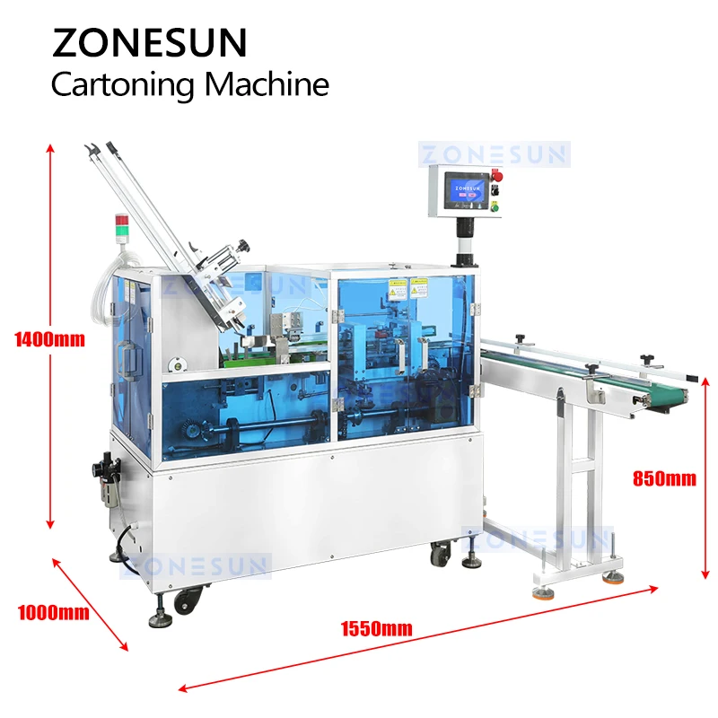 Zonesun ZS-KW080 Máquina de cartón de un solo lado Máquina plegadora de cartón horizontal para cajas superiores abiertas