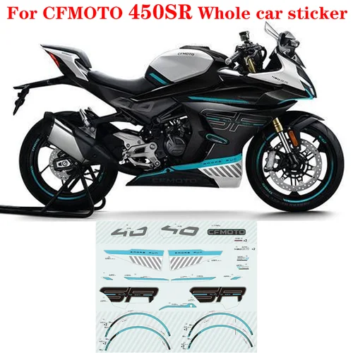 Calcomanía Original de fábrica para CFMOTO 450SR, calcomanía de estrella negra para coche, calcomanía CF400-6 para motocicleta, calcomanía con estampado de carrocería