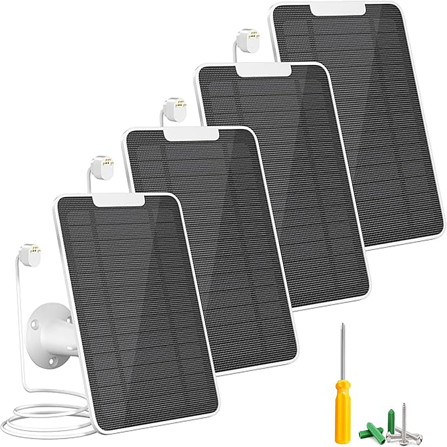 4Pcs Solar Panel for Google Nest Camera, 5W Camera Solar Panel Power for Google Nest Cam Outdoor & Indoor (Battery Version)