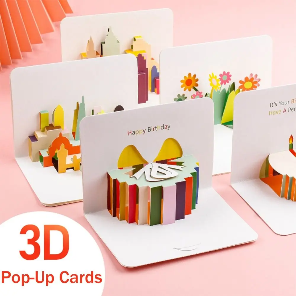 

Creative Folding Birthday Pop-Up Cards Birthday Greeting Cards Party Accessories