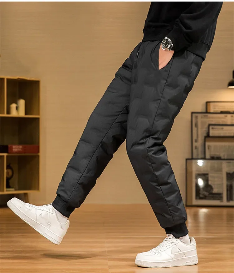 M-5XL Men Winter Pant  Warm Velvet Thicken Pants Loose Casual Drawstring Pants Cotton-padded Trousers