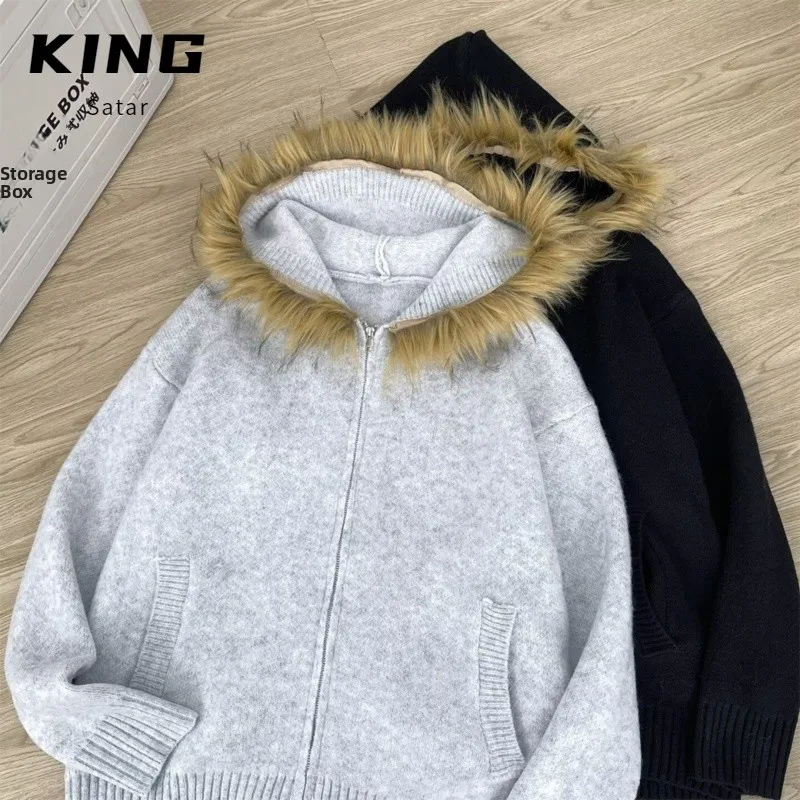 

Американский ретро Fce Lined Thiened толстовка с капюшоном Jaet женский свободный универсальный спортивный Sle теплый топ из полиэфирного волокна