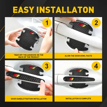 適用於豐田Tacoma、凱美瑞、紅杉的門把手防刮貼紙套裝 6 最佳銷售 汽車門把手貼紙 - №5