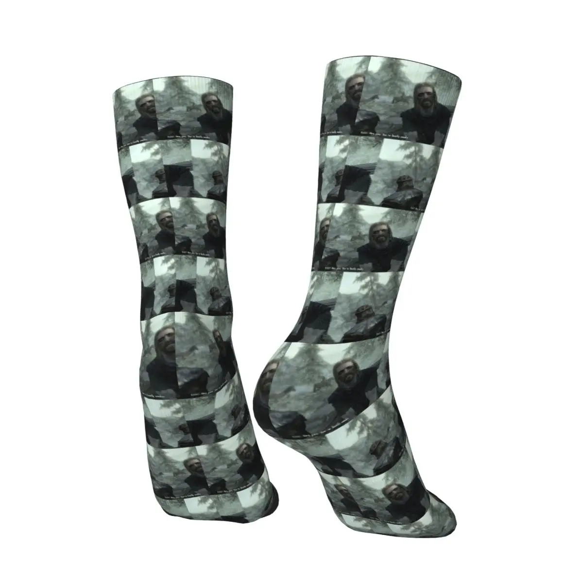 All Seasons Hey You Youre Finally Awake Skyrim Meme Socks Harajuku Crew Socks Hip Hop Stockings for Men Women