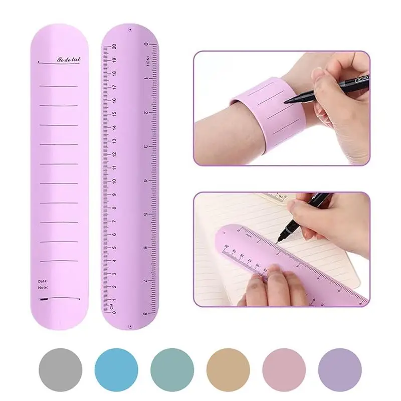 ~New Sale Silicone Wristband Memo Pad Wristband Notebook Reusable Erasable To-Do List Bracelet Curve Ruler Multi-Functional