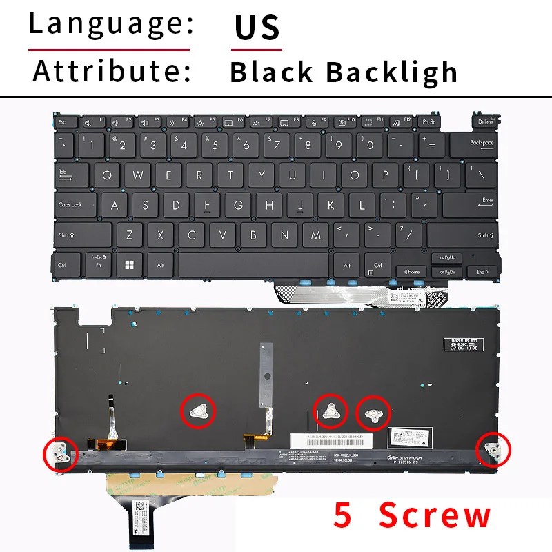 استبدال الولايات المتحدة/RU الروسية لوحة المفاتيح ل ASUS Zenbook 14 OLED UX3402 UX3402ZA UX3402VA Zenbook S 13 OLED UM5302T UM5302TA الخلفية
