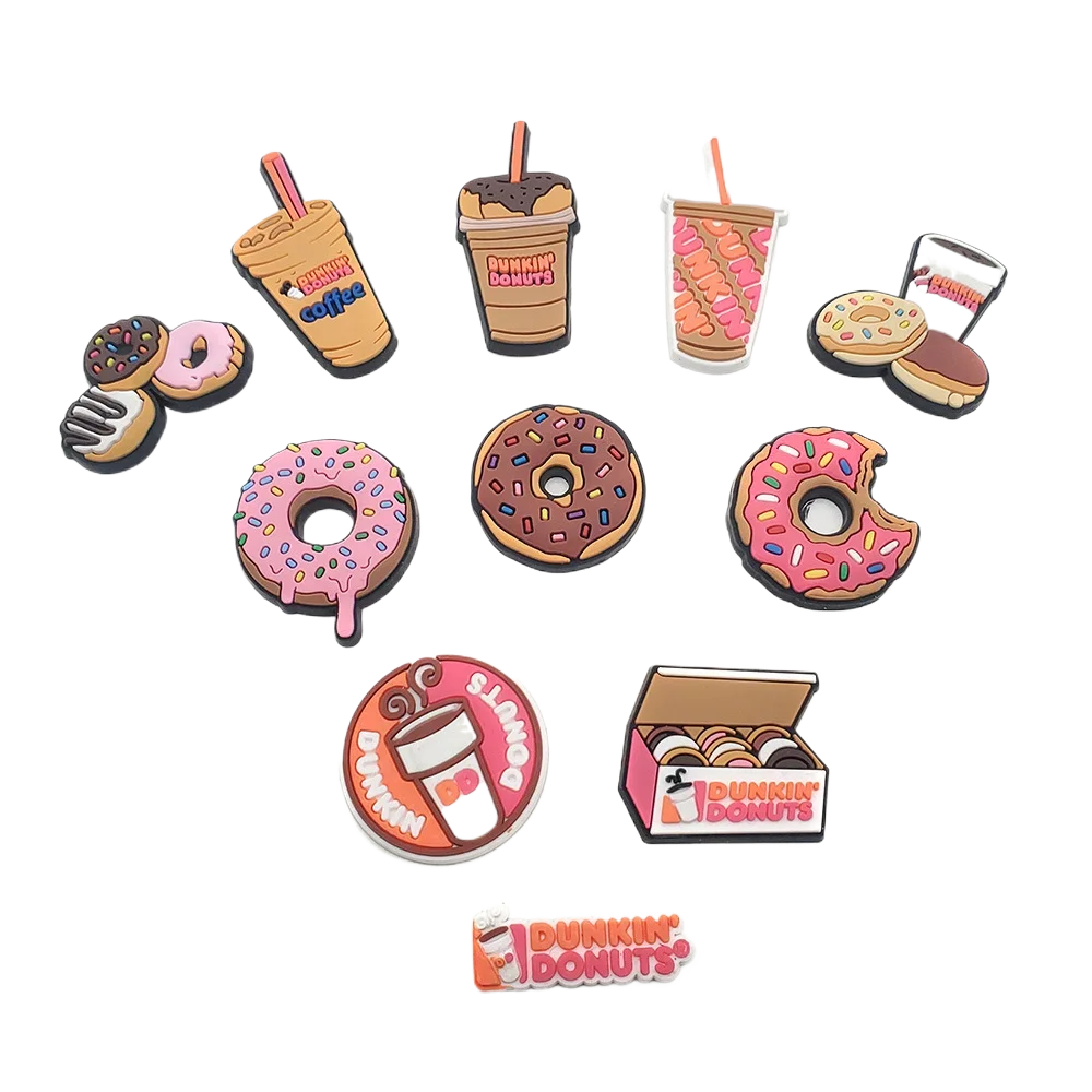 1szt Cartoon Donut Shoe Charms Dessert Shoe Aceessories for Shoes Charms Sandals Decoration Buckle Women Kids Teen Party Gifts