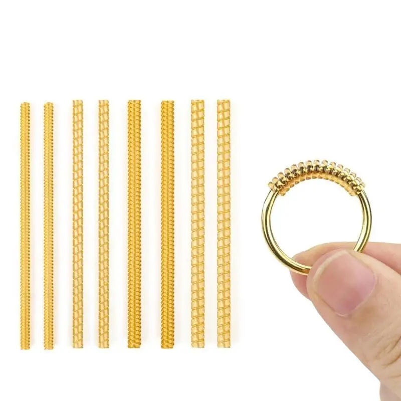Set of 8 Ring Resizer Invisible Coil Wrap for Men and Women Flexible Ring Size Adjuster Jewelry Fitting Solution