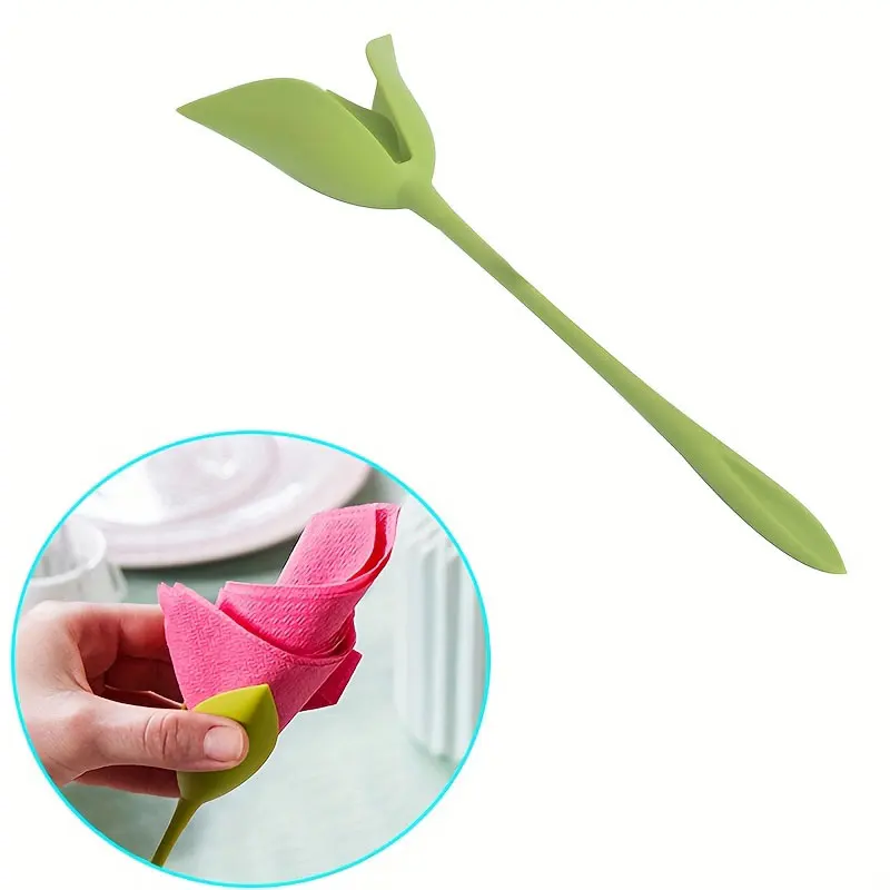 Nuevo servilletero con forma floral, arreglo romántico de flores de origami, adecuado para bodas, fiestas, decoración diaria de la mesa de comedor