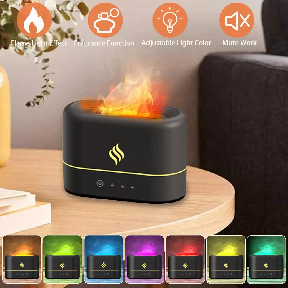 

3D Flame Air Diffuser Humidifier, Upgraded Scent Diffuser for Essential Oils,Auto-Off Function for Room Home Office