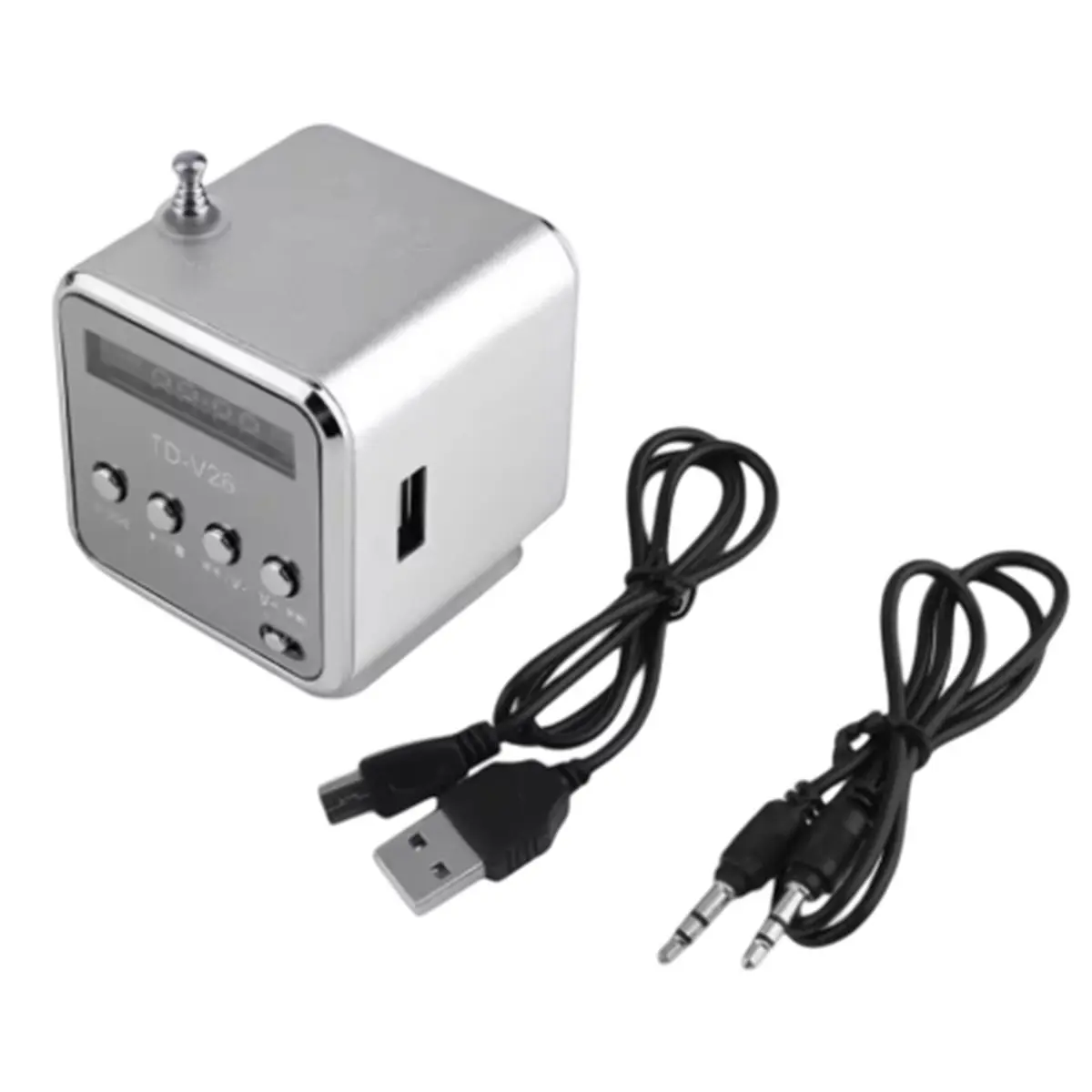 A60P TD-V26 Digital Portable Mini Fm Radio Receiver Wireless Speaker Mini FM Radio LED Loudspeaker MP3 Support SD/TF Card B