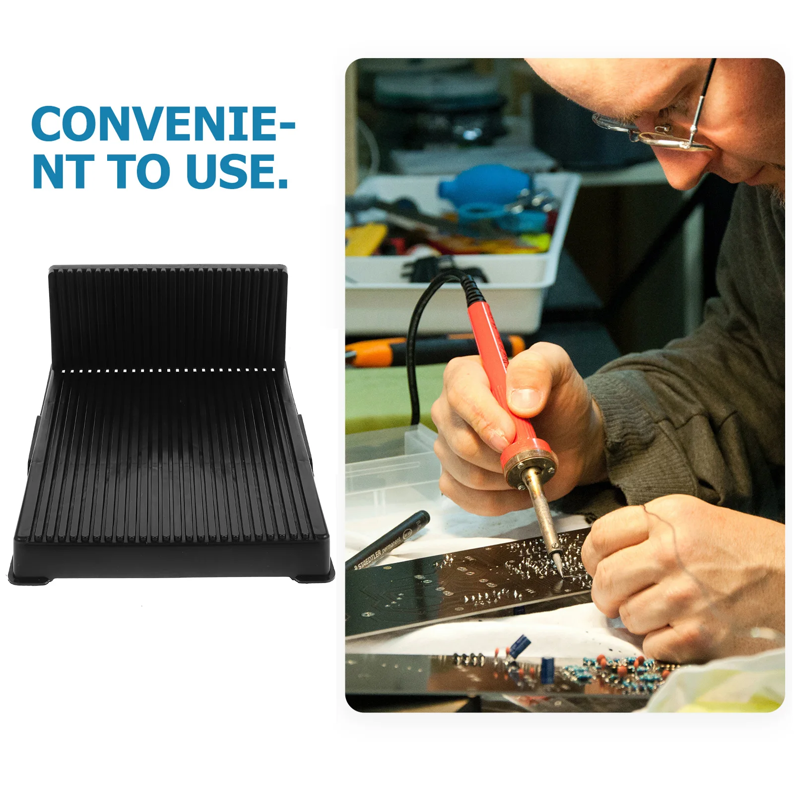 

Anti Static Bracket Pcb Holder Black Display Board Bar Circuit Stand Soldering Storage Efficient Productivity Sturdy