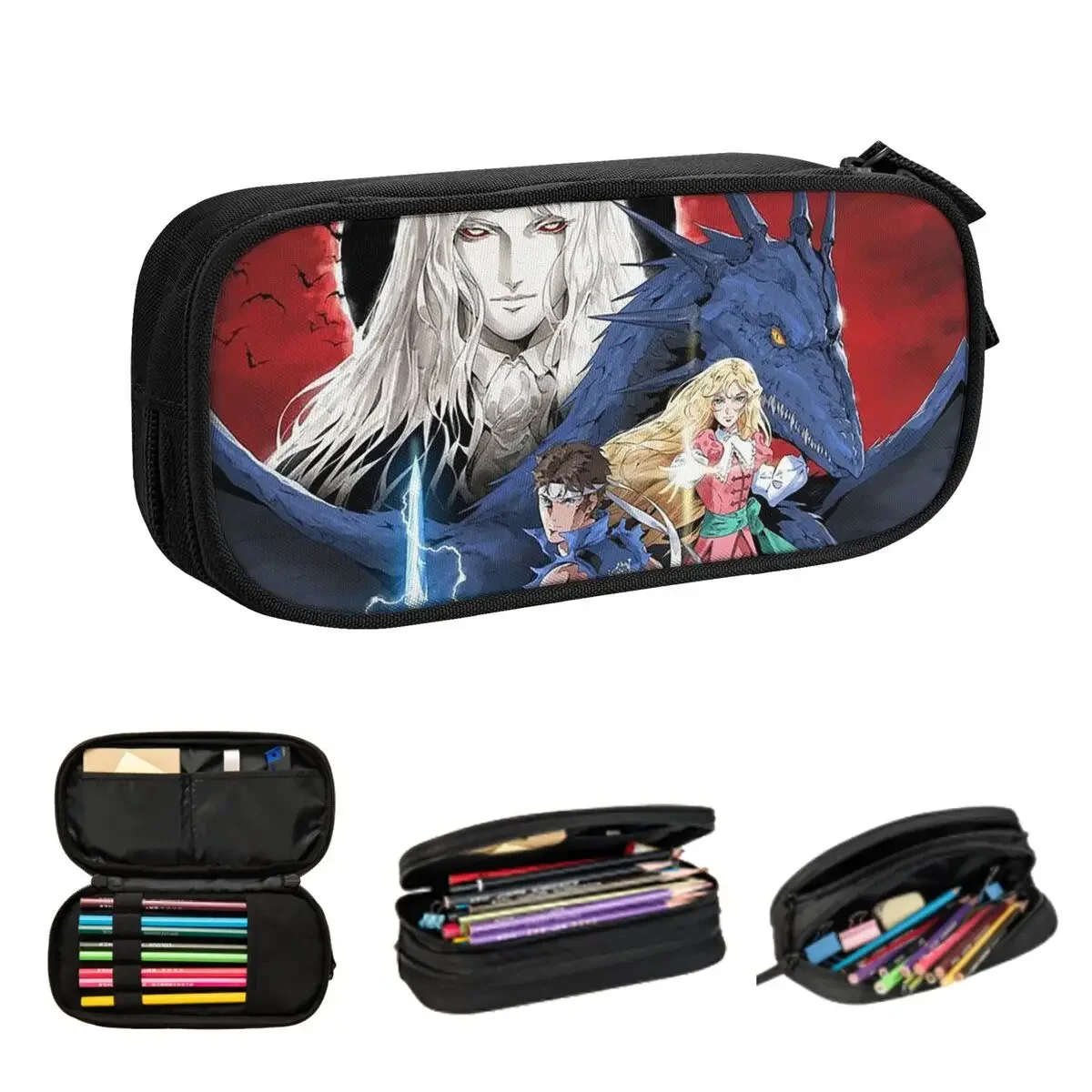 

Japanese Anime Castlevania Pencil Cases Big Capacity Pen Bags Pen Box Pencil Pouch For Boy Girl Student Stationery School Office