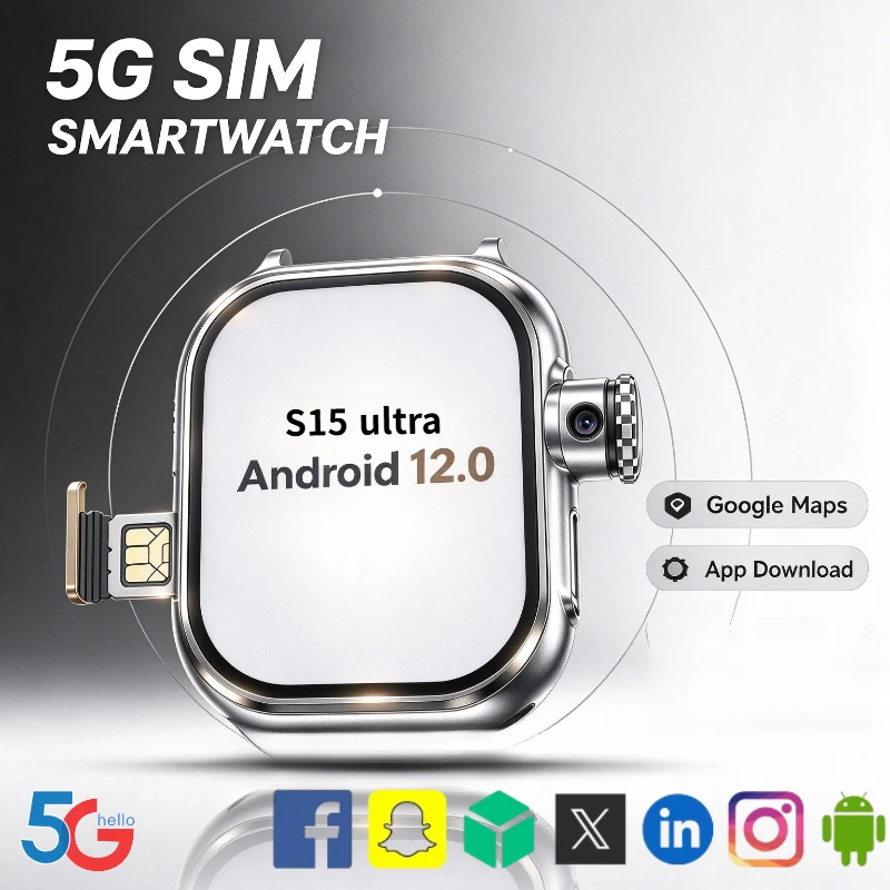 Network Smartwatch S15ultra SIM Card Rotating Camera Android 9.0 Bluetooth GPS Positioning Google Play Global Version WiFi Phone