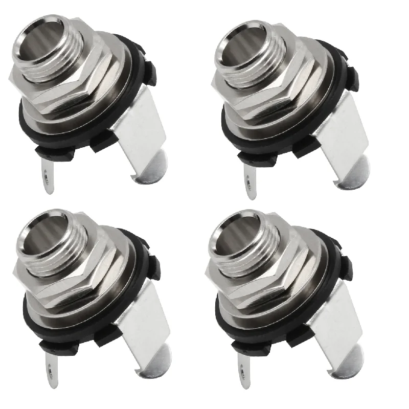 Fleor 4 Stuks Elektrische Gitaar Jack 6.35Mm Mono Jack 1/4 