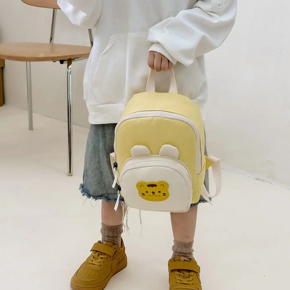 Nette Koreanische Kindergarten Schultasche Cartoon Bär Einstellbare Kinder Rucksack Leinwand kinder Handtaschen Kindergarten