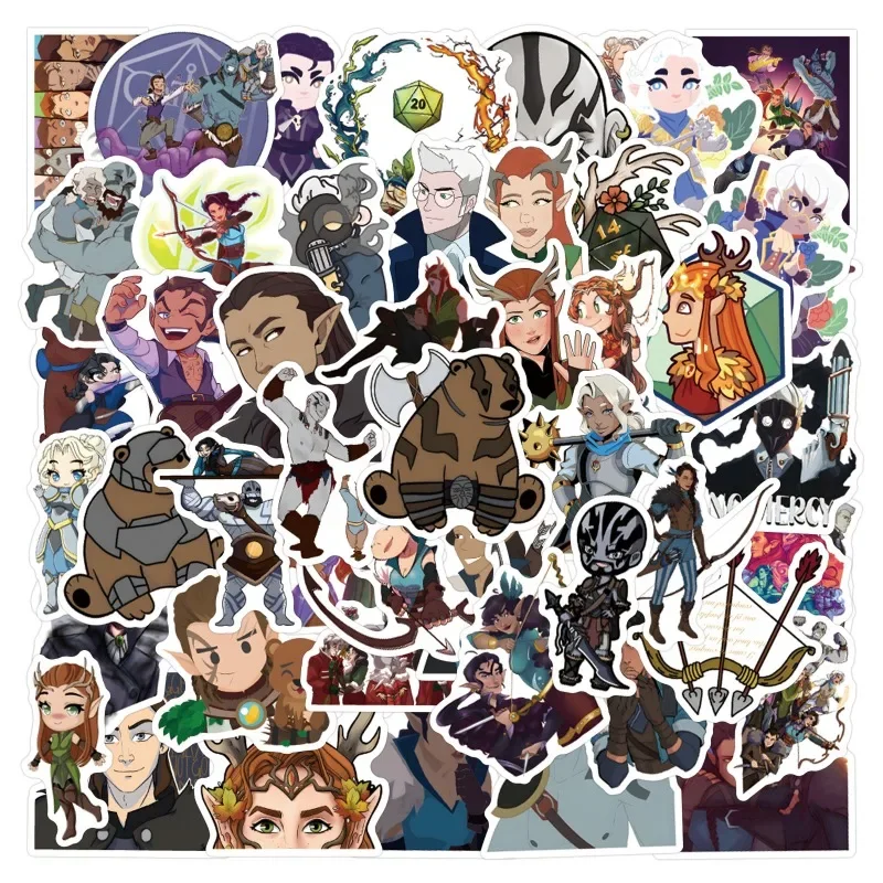 55pcs The Legend of Vox MachinaCartoon Graffiti Stickers Decals Suitcase Laptop Computer Guitar Decoration DIY Kids Classics Toy