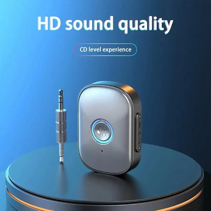 Adaptador receptor de coche Bluetooth 5,3, conectores AUX de 3,5mm para altavoces de coche, receptor de música y Audio, adaptador Bluetooth manos libres