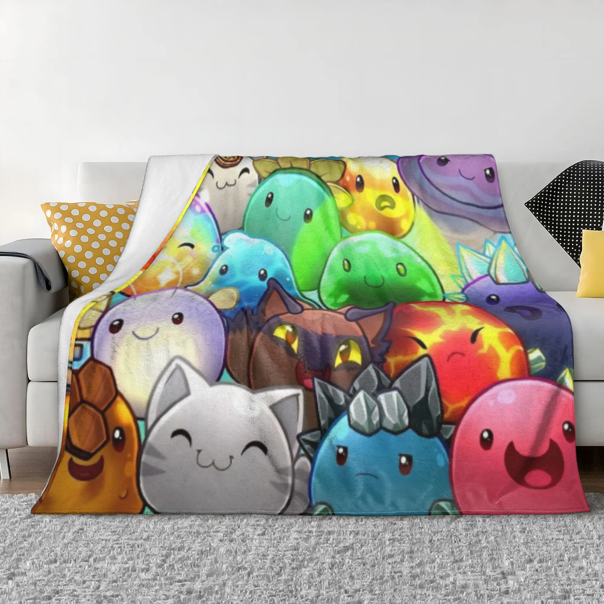 Slime Rancher Cartoon Game Blanket Cover Anime Cute Fleece Throw Blanket Sofa Decoration Lightweight Multi-function Thin Quilt